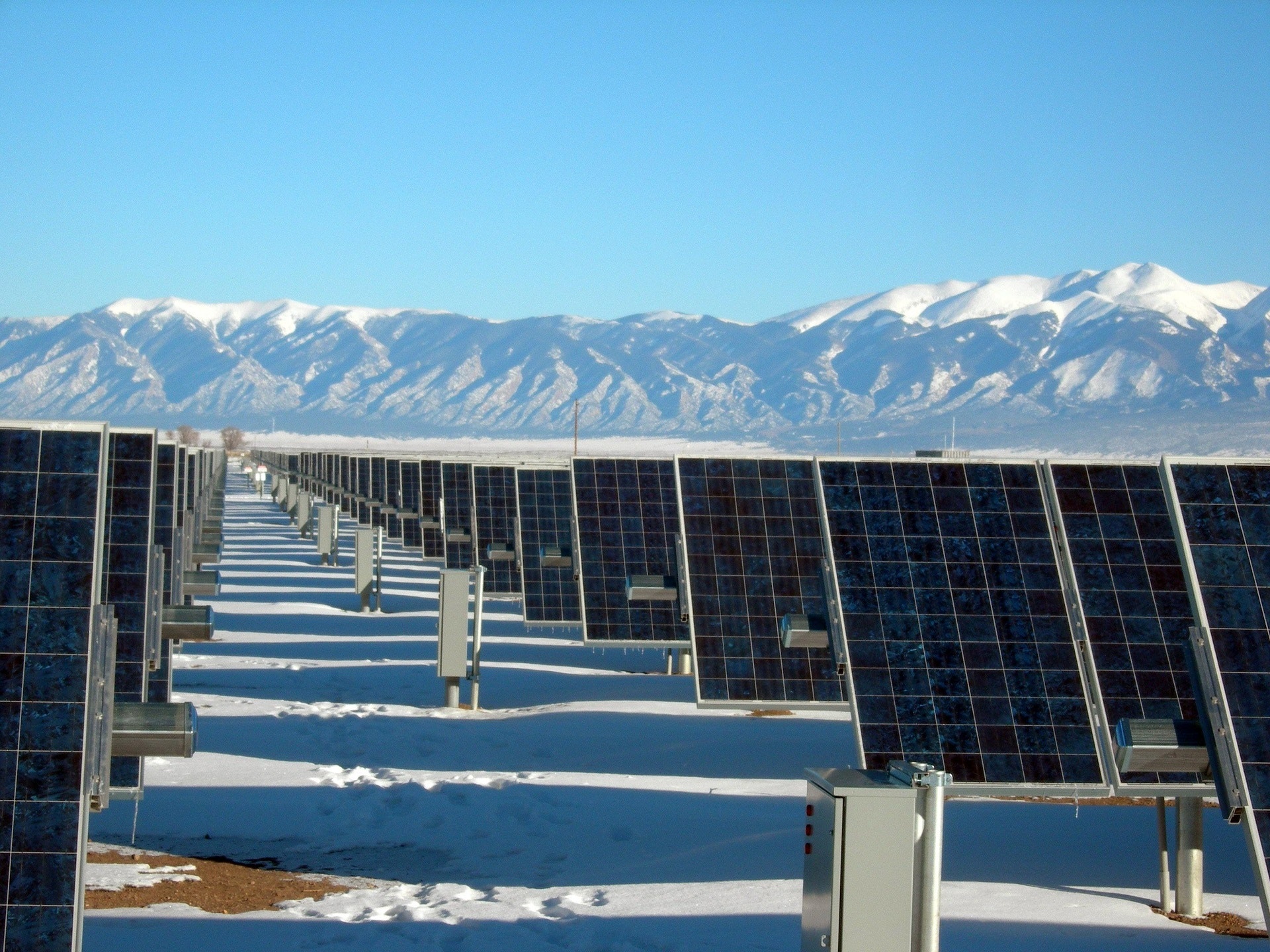 solar panel in the Winter